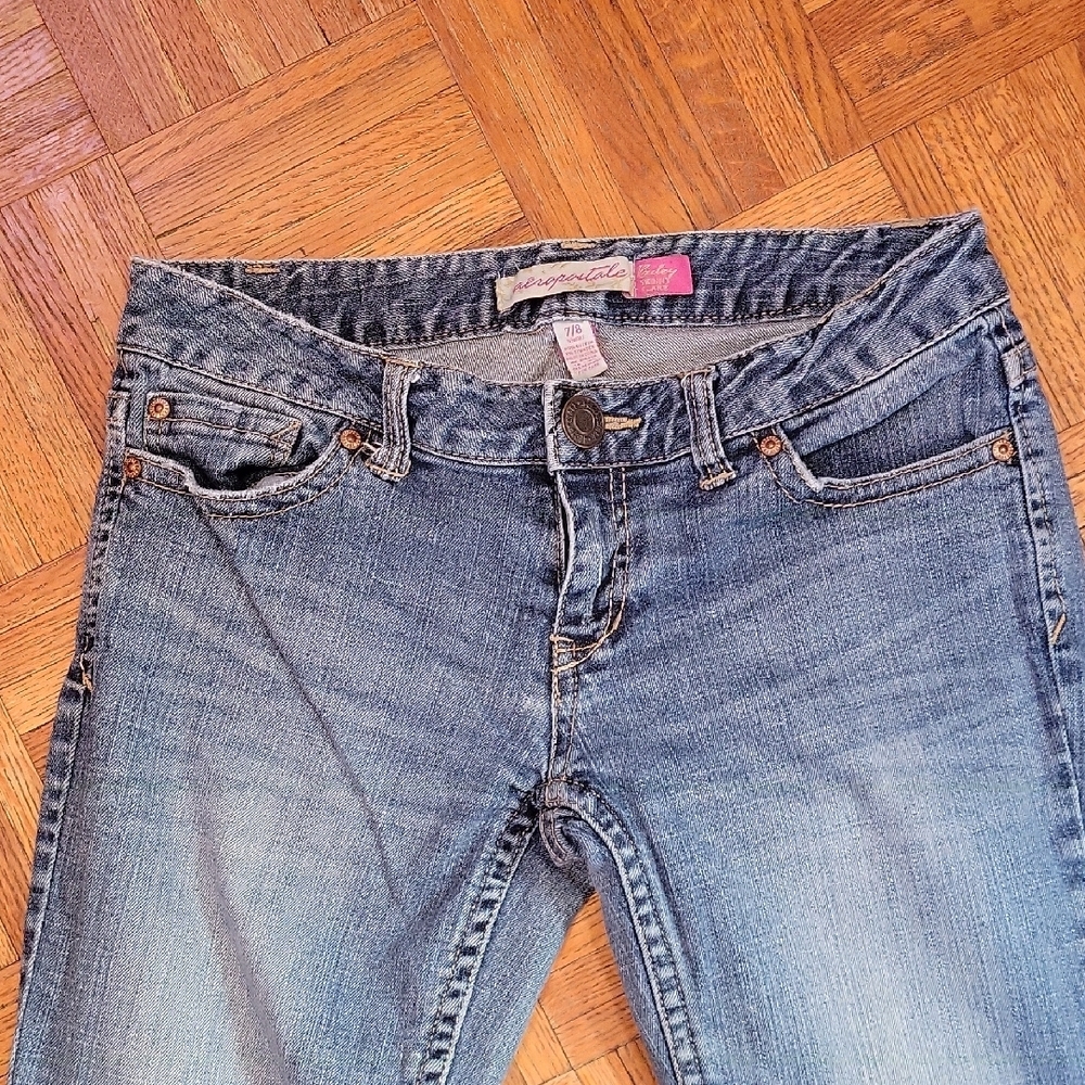 Aeropostale Hailey Skinny Flare Denim Low Rise Jeans Juniors Y2k Size 7/8 - Picture 4 of 15